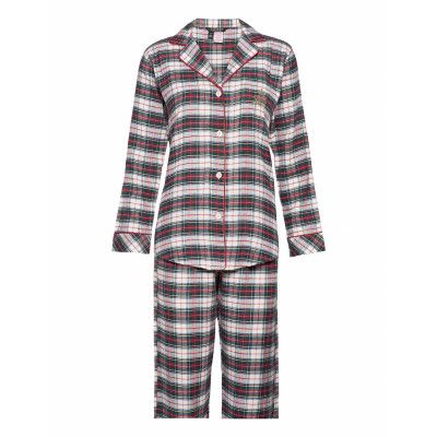 Lrl Notch Collars Pj Set Folded Pyjamas Creme Lauren Ralph Lauren Homewear