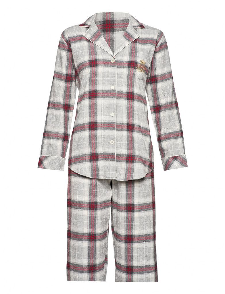 Lrl Notch Collars Pj Set Folded Pyjamas Grå Lauren Ralph Lauren ...