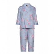 Lrl Pointed Notch Collar Pj Set Pyjamas Blå Lauren Ralph Lauren Homewear