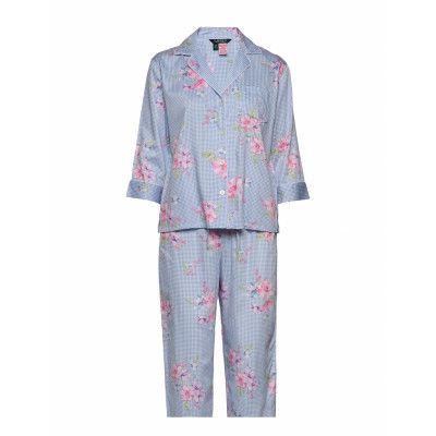 Lrl Pointed Notch Collar Pj Set Pyjamas Blå Lauren Ralph Lauren Homewear