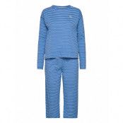 Lrl Round Neck Long Pant Pj Set L/Sl Pyjamas Blå Lauren Ralph Lauren Homewear