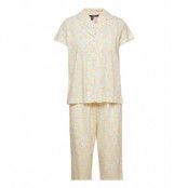 Lrl Sh. Sl Notch Collar Capri Pant Pj Pyjamas Multi/mönstrad Lauren Ralph Lauren Homewear