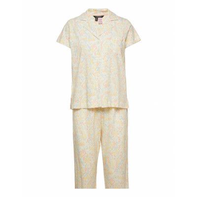 Lrl Sh. Sl Notch Collar Capri Pant Pj Pyjamas Multi/mönstrad Lauren Ralph Lauren Homewear