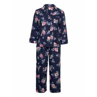 Lrl Sh. Sl Notch Collar Capri Pant Pj Pyjamas Navy Lauren Ralph Lauren Homewear