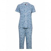 Lrl Sh.sl.notch Collar Ankle Pant Pj Set Pyjamas Multi/patterned Lauren Ralph Lauren Homewear