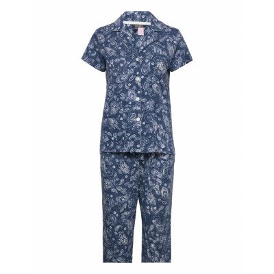 Lrl Sh.sl.notch Collar Ankle Pant Pj Set Pyjamas Multi/patterned Lauren Ralph Lauren Homewear