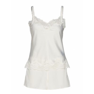 Lrl Signature Lace Cami Top Set Pyjamas Vit Lauren Ralph Lauren Homewear