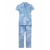 Lrl S/S Notch Collar Capri Pant Pj Set Pyjamas Multi/mönstrad *Villkorat Erbjudande Lauren Ralph Lauren Homewear