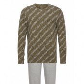 L/S Jogger Set Pyjamas Multi/mönstrad *Villkorat Erbjudande Calvin Klein