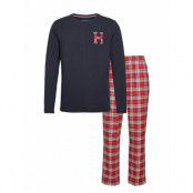 Ls Pant Flannel Slipper Set Pyjamas Multi/mönstrad Tommy Hilfiger