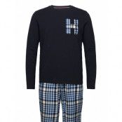 Ls Pant Flannel Slipper Set Pyjamas Marinblå Tommy Hilfiger