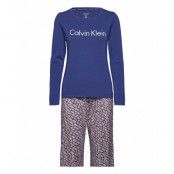 L/S Pant Set Pyjamas Blå Calvin Klein