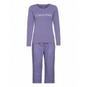 L/S Pant Set Pyjamas Blå Calvin Klein