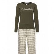 L/S Pant Set Pyjamas Grön Calvin Klein