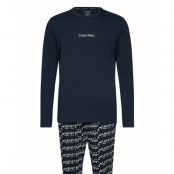 L/S Pant Set *Villkorat Erbjudande Pyjamas Marinblå Calvin Klein