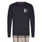 Ls Pant Slippers Set Flannel Pyjamas Svart Tommy Hilfiger