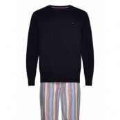 Ls Pant Woven Set Print Pyjamas Blue Tommy Hilfiger