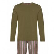 Ls Pant Woven Set Print Pyjamas Khaki Green Tommy Hilfiger