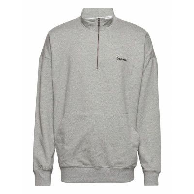 L/S Quarter Zip Sweat-shirt Tröja Grå Calvin Klein