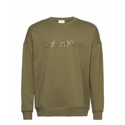 L/S Sweatshirt Underwear Night & Loungewear Pyjama Tops Green Calvin Klein