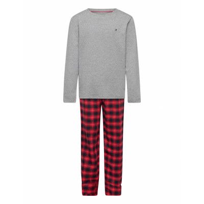 Ls Woven Pant Set Pyjamas Grå Tommy Hilfiger