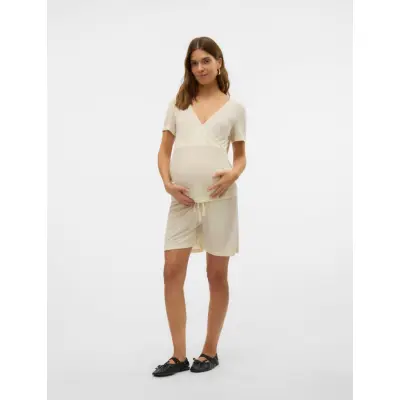 Mamalicious Mlpansy Lia Ss Jrs  Pyjamas Set 2F - Cream - M