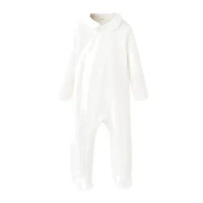Mango Long Pyjama Set 100% Cotton - White - 9-12M