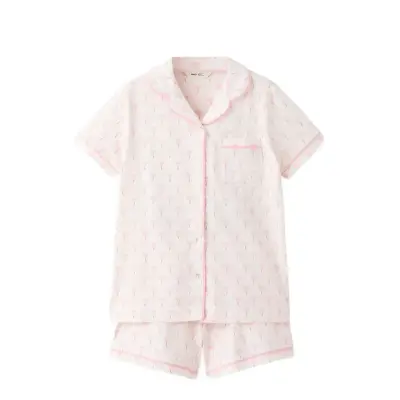 Mango Palm Tree Print Short Pyjama Set - Pink - 9-10