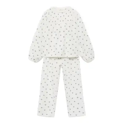 Mango Printed Cotton Pyjamas Vit