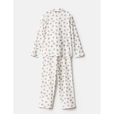 Mango Printed Long Pyjamas - White - 9-10
