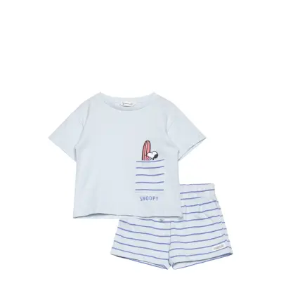Mango Snoopy Short Pyjamas Blå