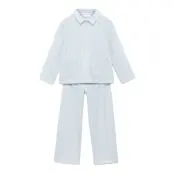 Mango Striped Cotton Long Pyjama - Blue - 3-4