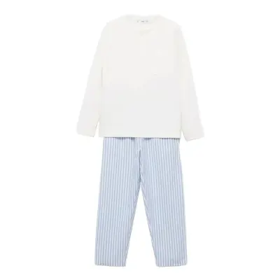 Mango Striped Long Pyjamas Blå