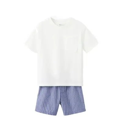 Mango Striped Short Pyjamas - White - 18-24M