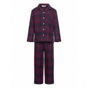 Mango Two-Pieces Check Long Pyjamas Marinblå