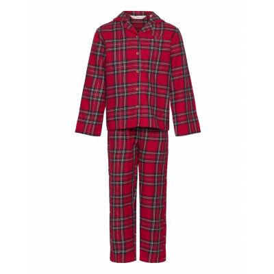 Mango Two-Pieces Check Long Pyjamas Röd