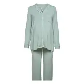 Maternity Soft Piping Pj Jerse Pyjamas Blå Lindex