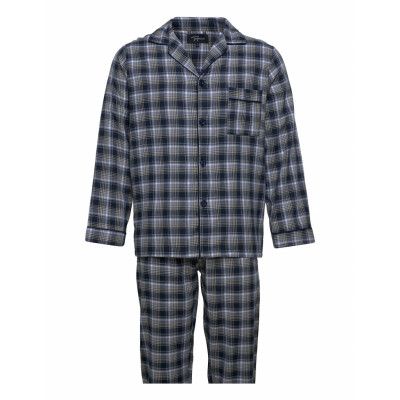 TOPECO Mens Flanell Pyjama Blå