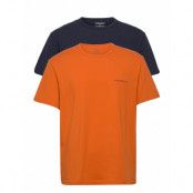 Men's Knit 2-Pack T-Shirt T-shirts Short-sleeved Blå Emporio Armani