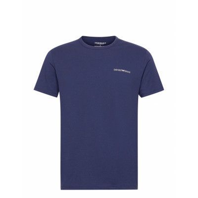 Men's Knit 2-Pack T-Shirt T-shirts Short-sleeved Blå Emporio Armani