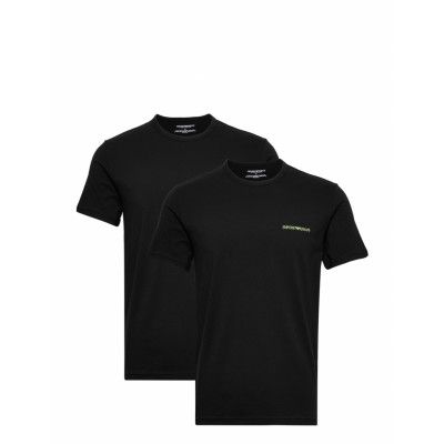 Men's Knit 2-Pack T-Shirt *Villkorat Erbjudande Underwear Night & Loungewear Pyjama Tops Svart Emporio Armani