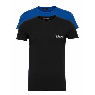 Men's Knit 2Pack T-Shirt Underwear Night & Loungewear Pyjama Tops Svart Emporio Armani