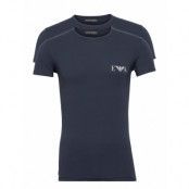 Men's Knit 2Pack T-Shirt Underwear Night & Loungewear Pyjama Tops Blå Emporio Armani