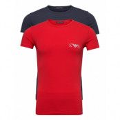 Men's Knit 2Pack T-Shirt Underwear Night & Loungewear Pyjama Tops Röd Emporio Armani