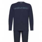 Emporio Armani Men's Knit Long Pyjamas Marinblå