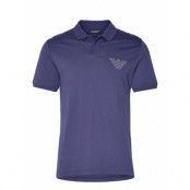 Mens Knit Polo S/Sleeve Polos Short-sleeved Blå Emporio Armani