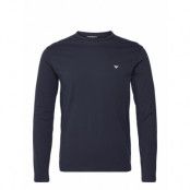 Men's Knit T-Shirt T-shirts Long-sleeved Blå Emporio Armani