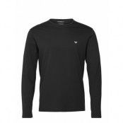 Men's Knit T-Shirt T-shirts Long-sleeved Svart Emporio Armani