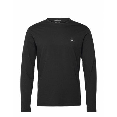 Men's Knit T-Shirt T-shirts Long-sleeved Svart Emporio Armani