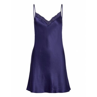 Milky Silk Nightdress Pyjama Nattlinne Purple Etam